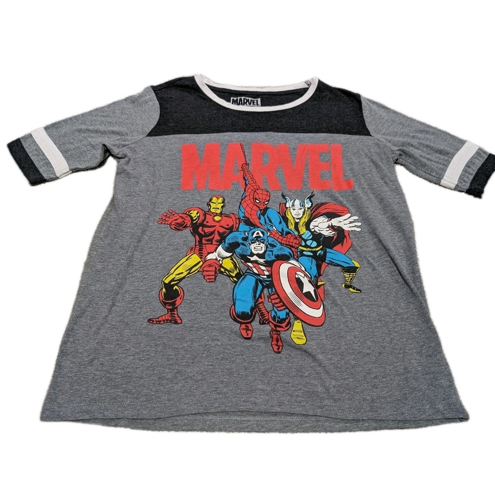 Marvel T Shirt Vintage Style Boys Youth Size M 7-9 Hero Tee